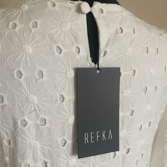 Women Off White Fully Lined Long sleeve Modest Dress Size 4 US - Picture 5 of 6